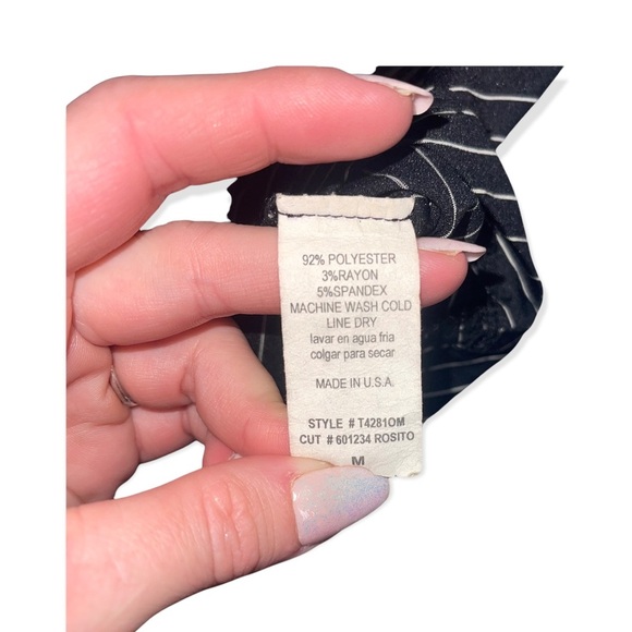 FOREVER21 Black & White Stripe Cowl Neck Tank Top M - Picture 5 of 7